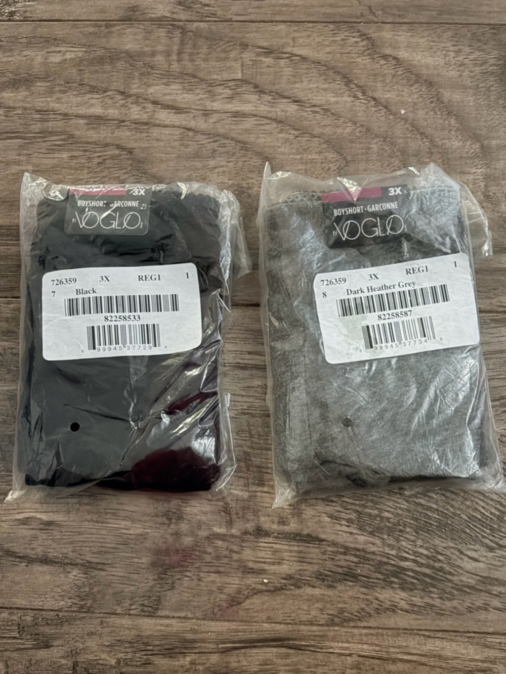 Voglio by Pennington’s Boyshorts - 1 black & 1 Dark Heather Grey (3X)